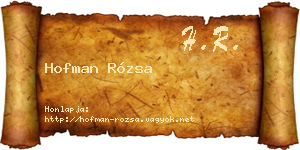 Hofman Rózsa névjegykártya